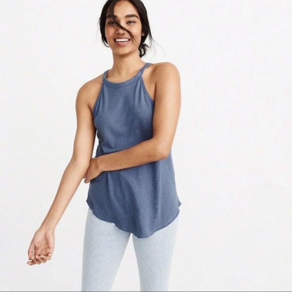 HIGH NECK BLUE TOP🦋🦋